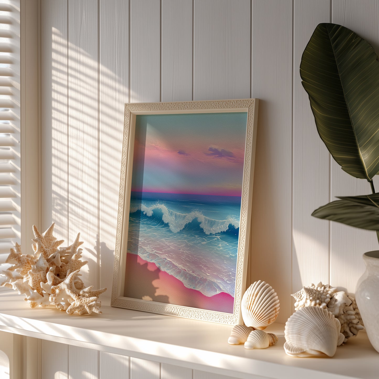 Vibrant Pink & Blue Coastal Print - No4