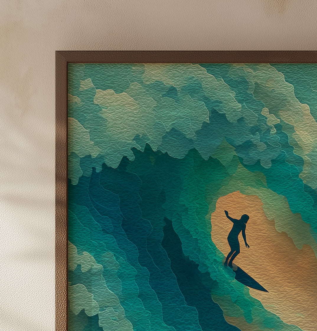 Surfing Waves Print