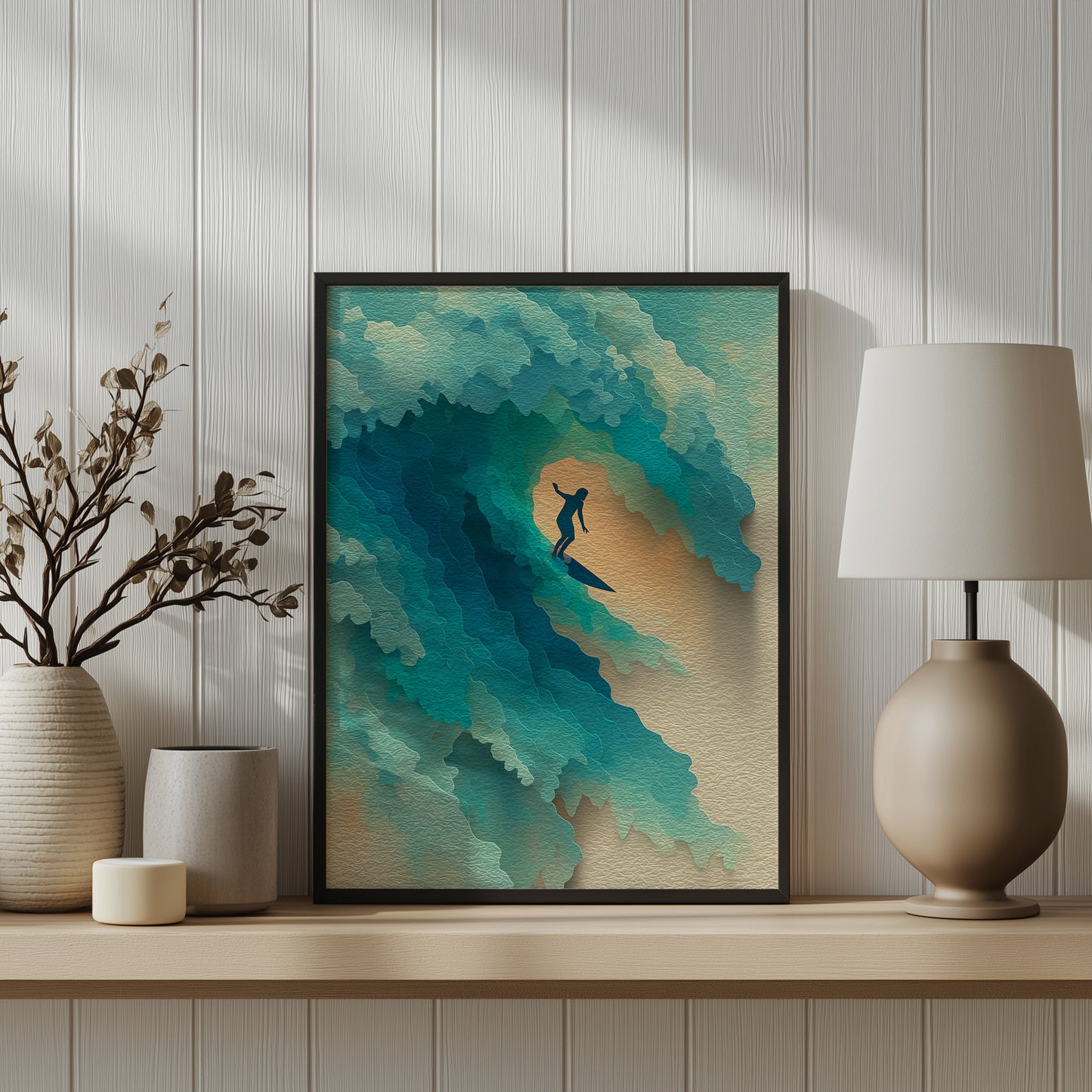 Surfing Waves Print