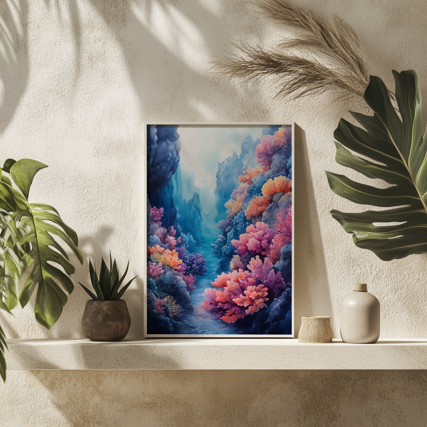 Coral Garden Passage Wall Print