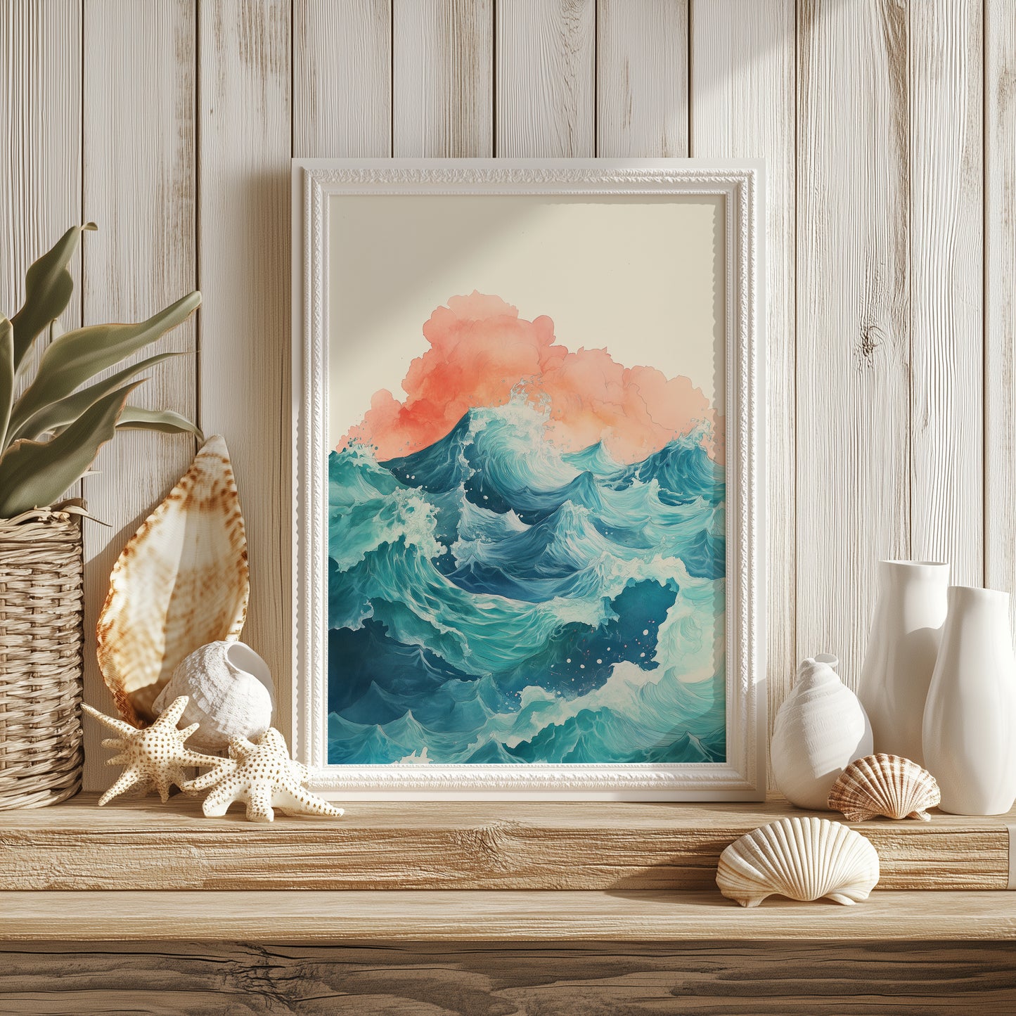 Bold Abstract Ocean Waves Print