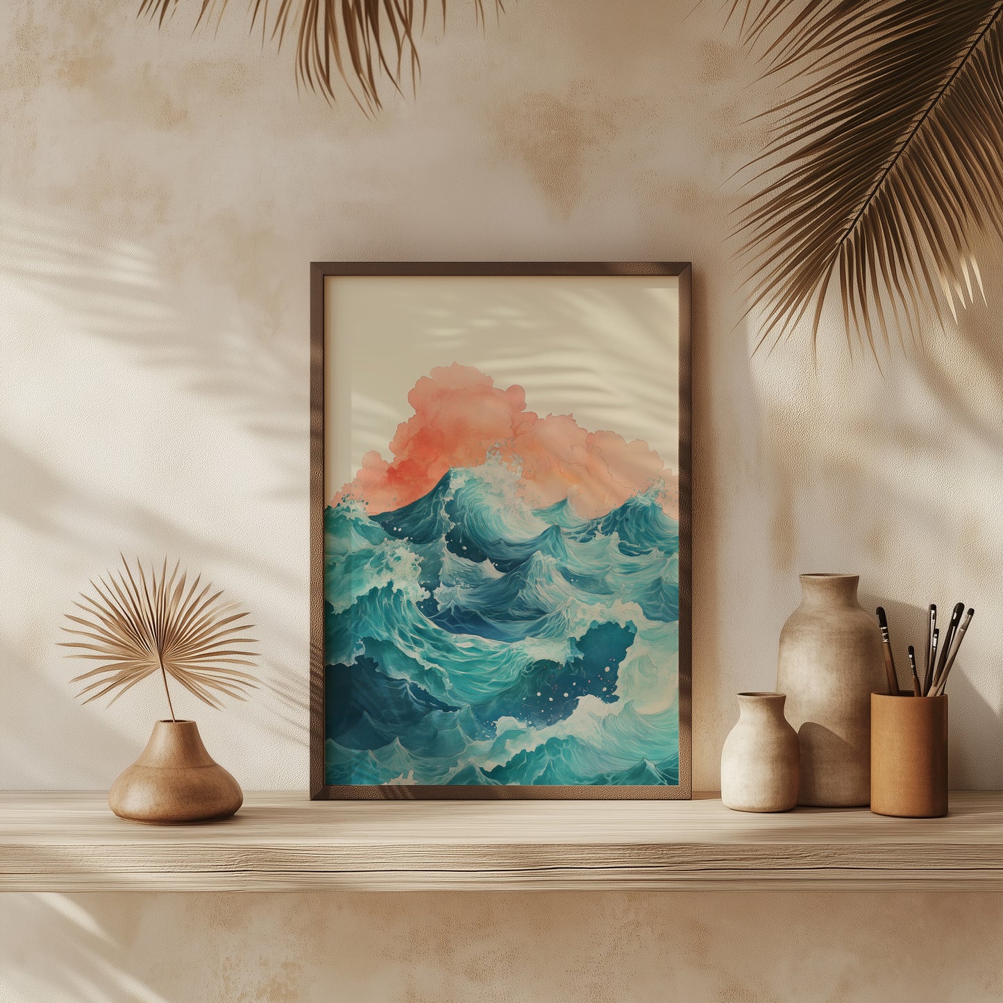 Bold Abstract Ocean Waves Print