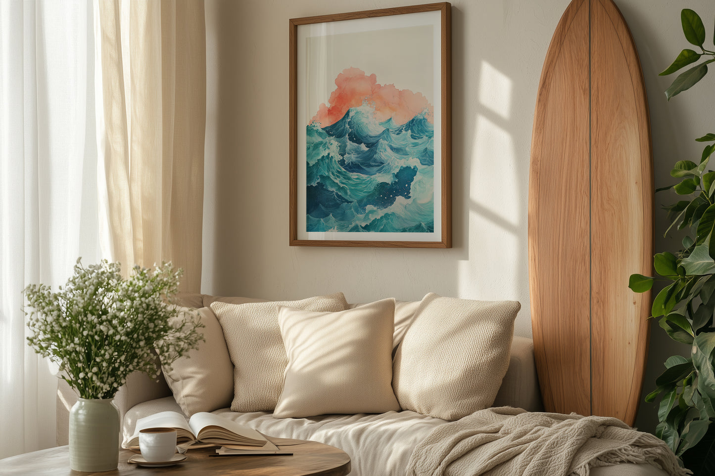 Bold Abstract Ocean Waves Print