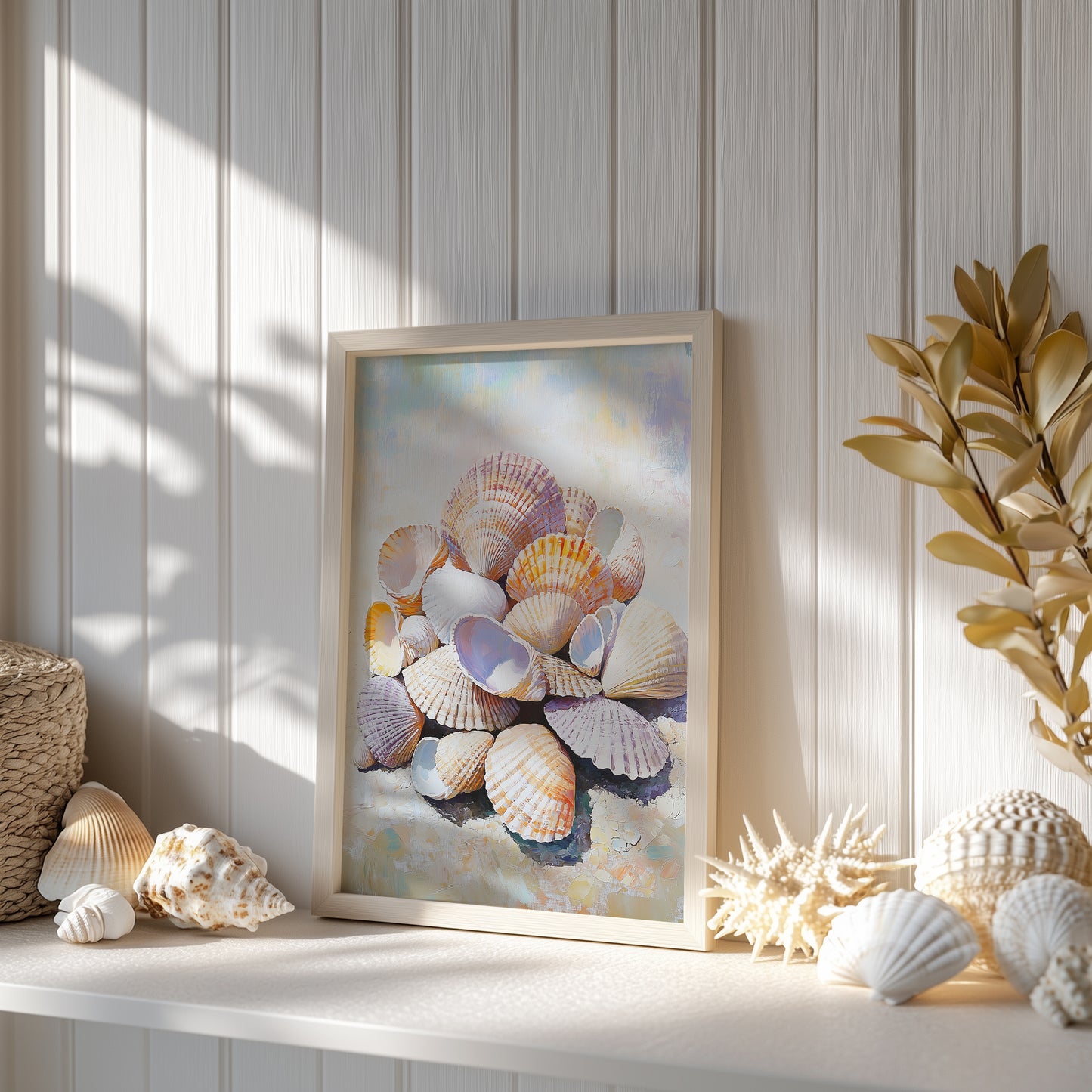 Beach Seashells Oil Painting Print