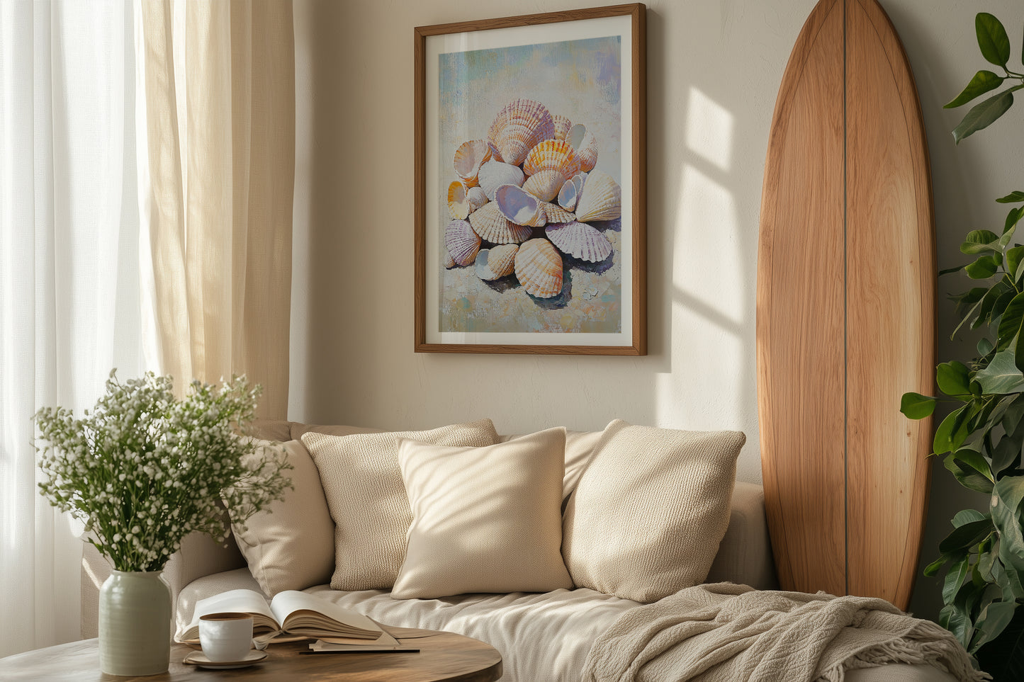 Beach Seashells Oil Painting Print