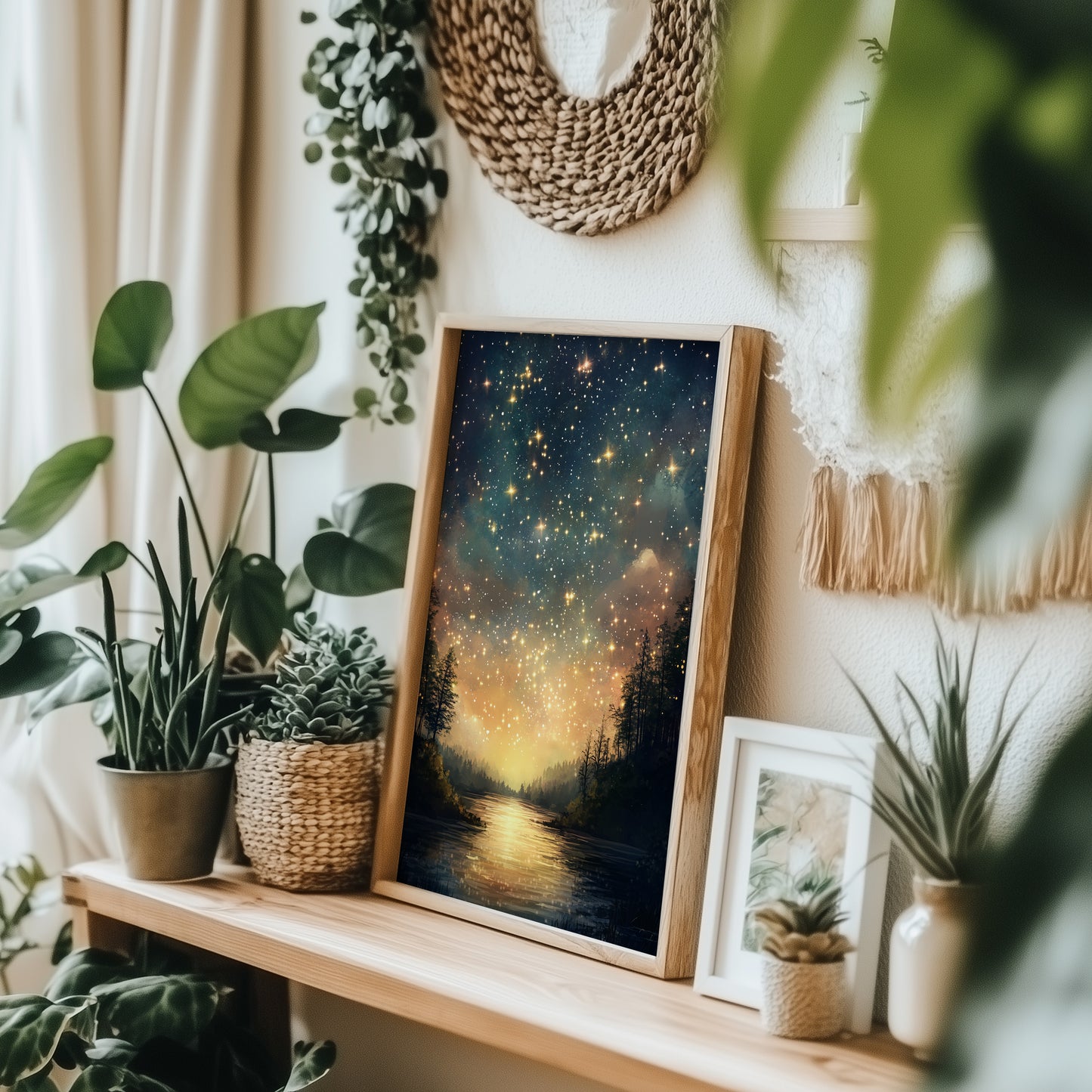 Starry Night Sky Watercolour Print