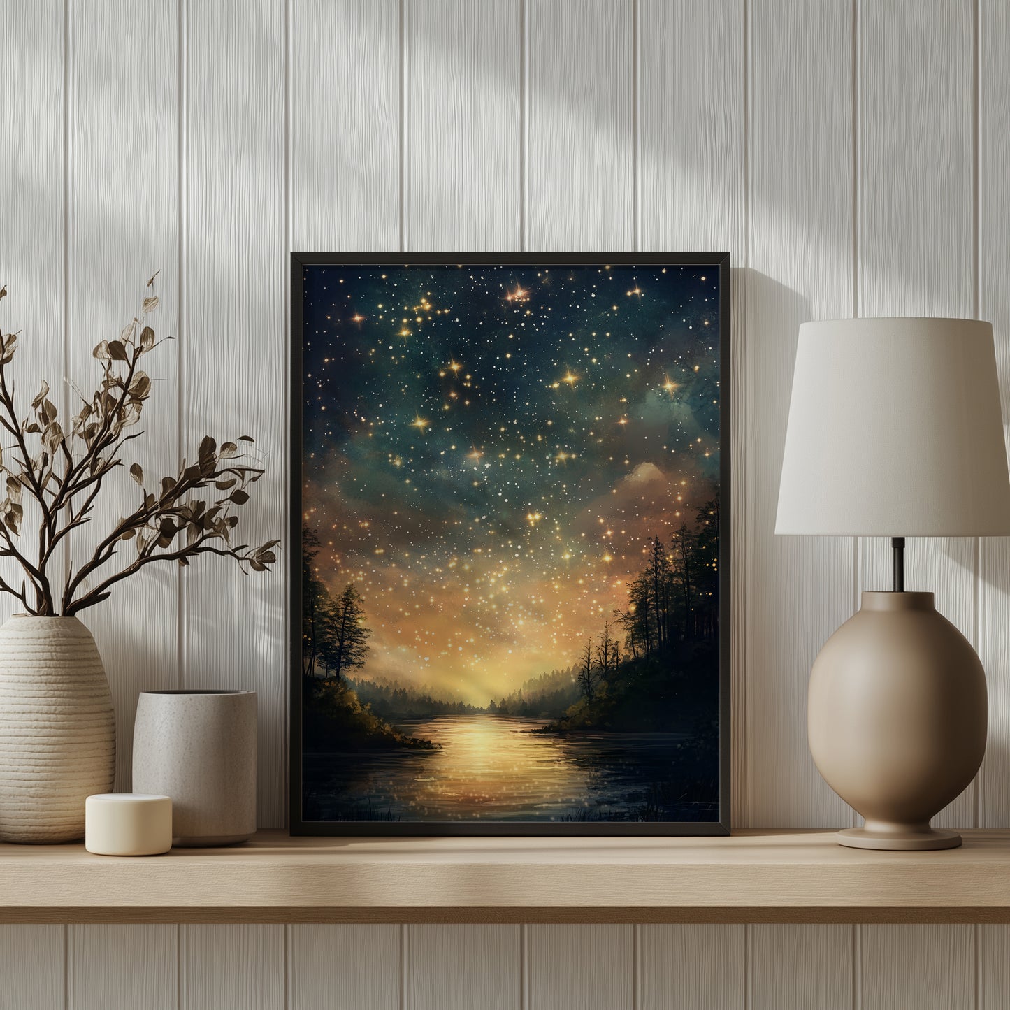 Starry Night Sky Watercolour Print
