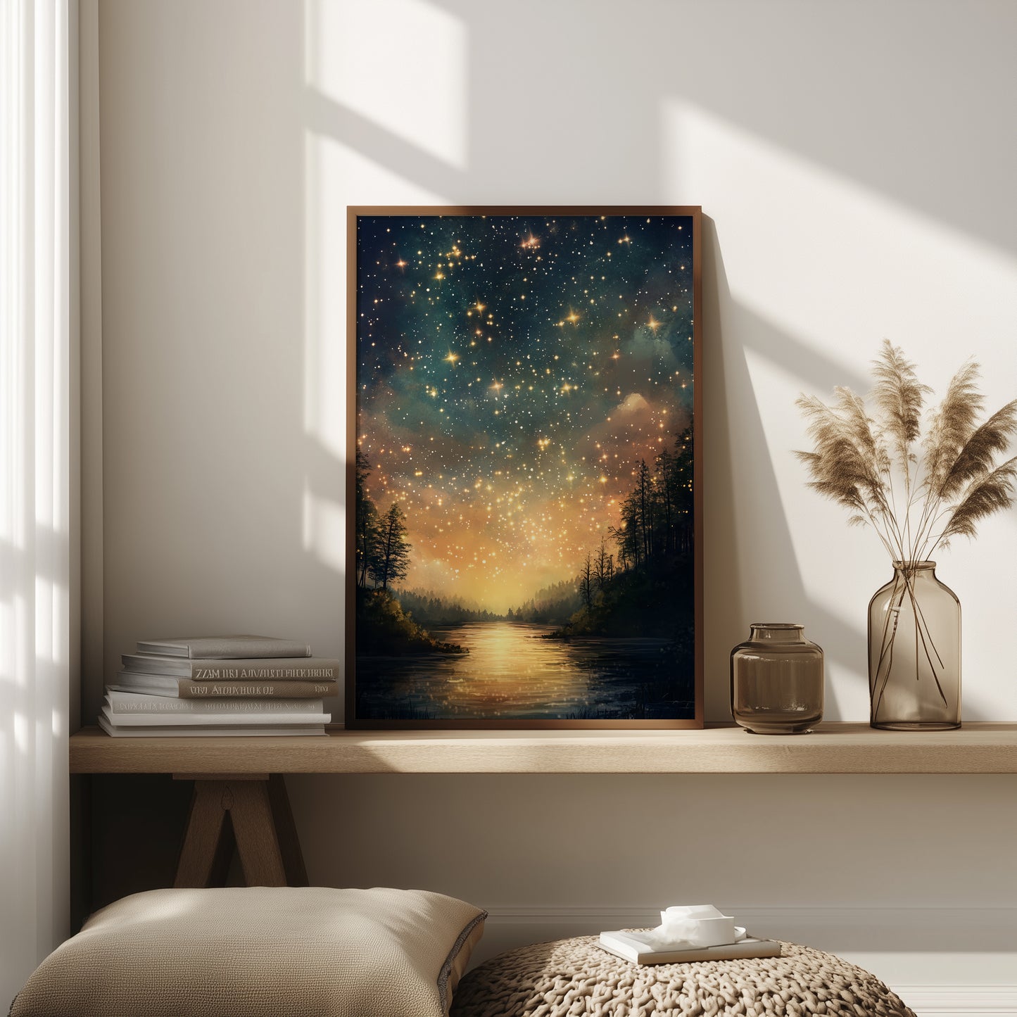 Starry Night Sky Watercolour Print