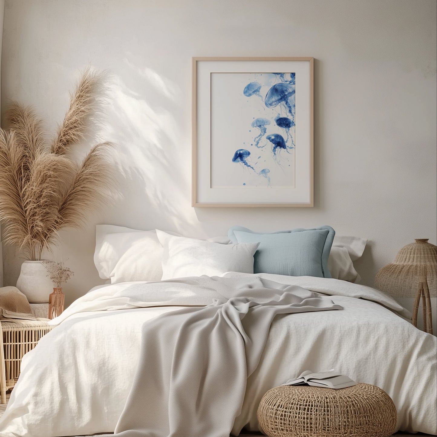 Blue Jellyfish Watercolour Print
