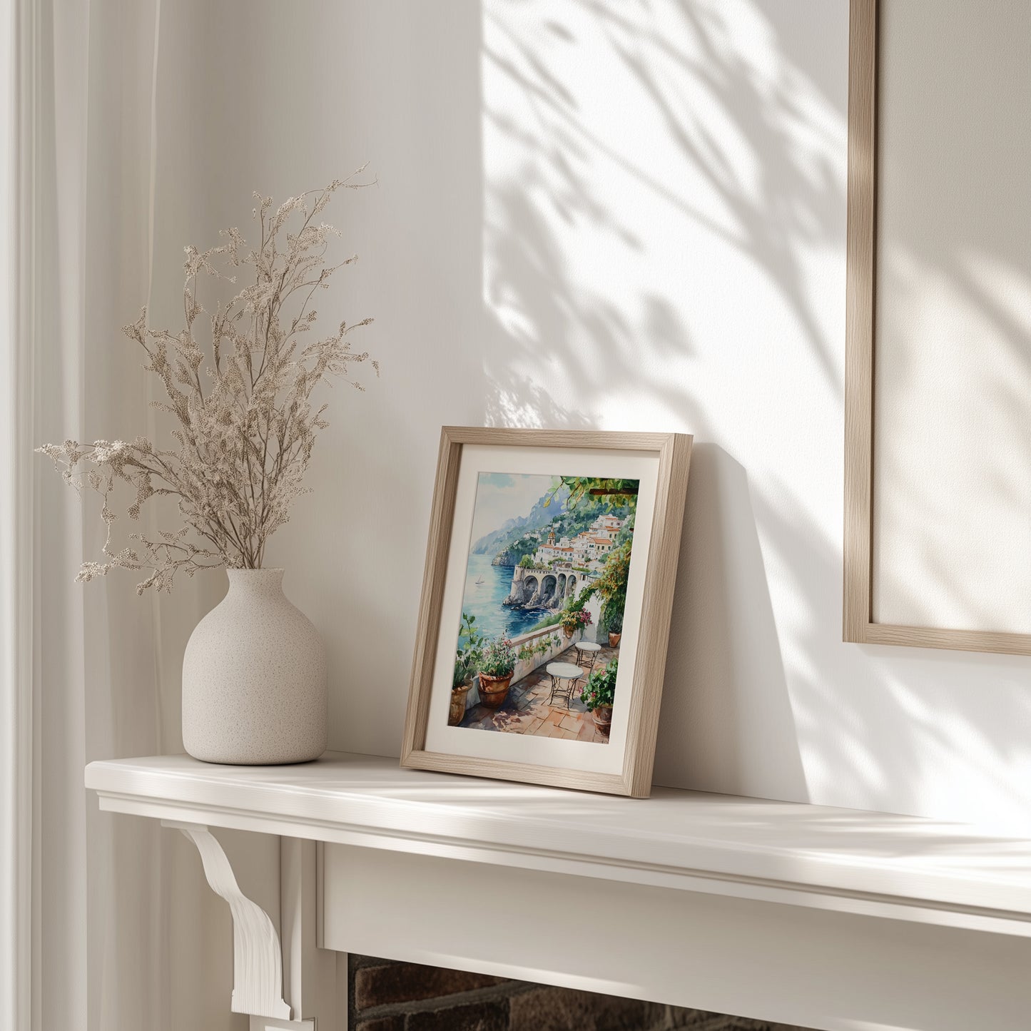 Amalfi Coast Terrace Watercolour Print