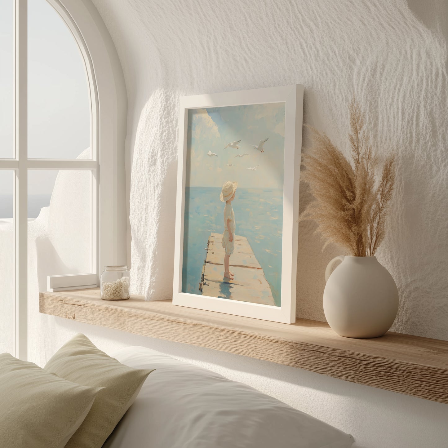 Child by the Sea Oil Painting Print