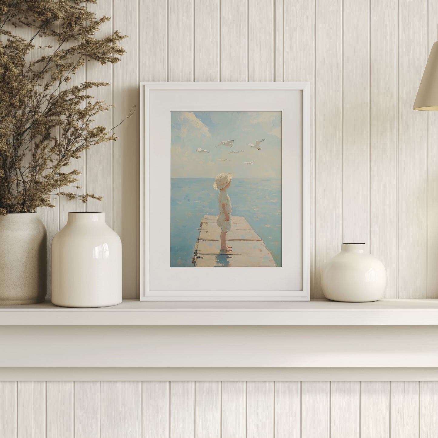 Child by the Sea Oil Painting Print