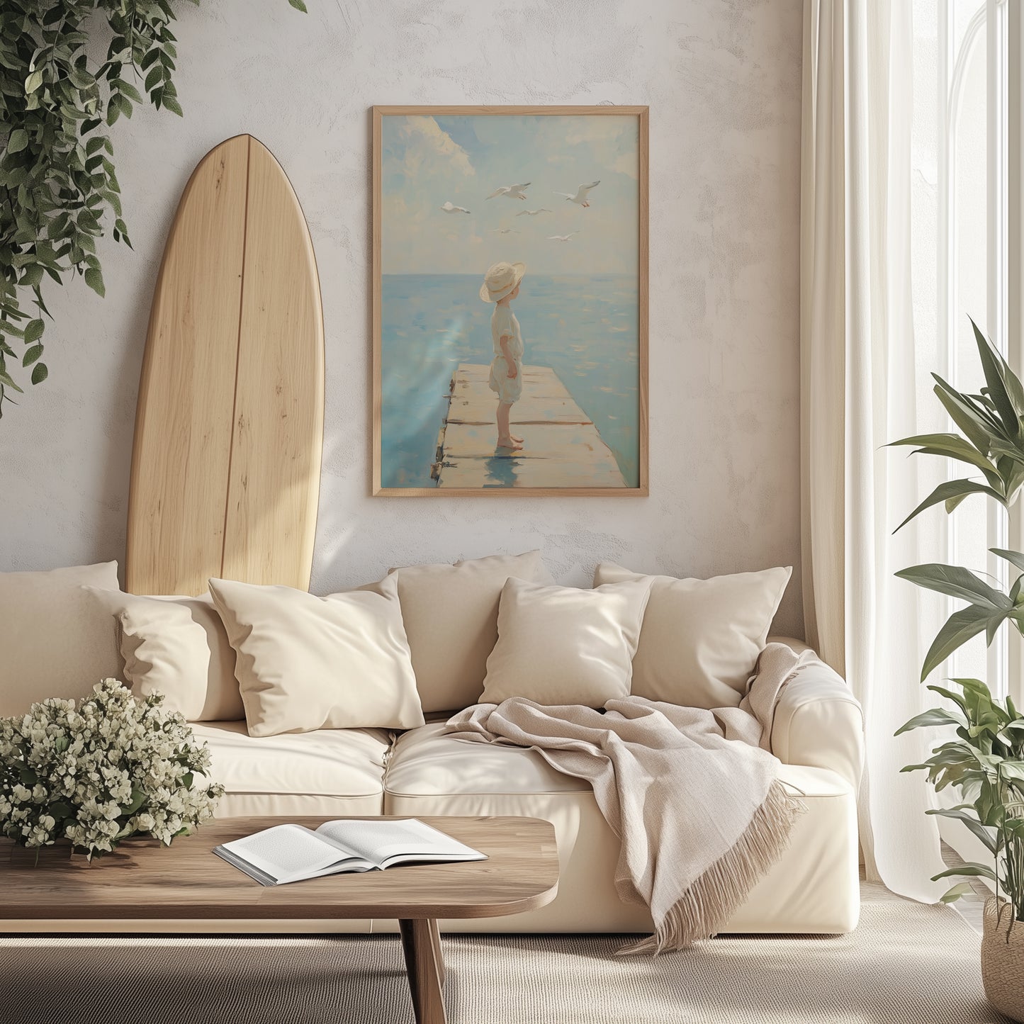 Child by the Sea Oil Painting Print