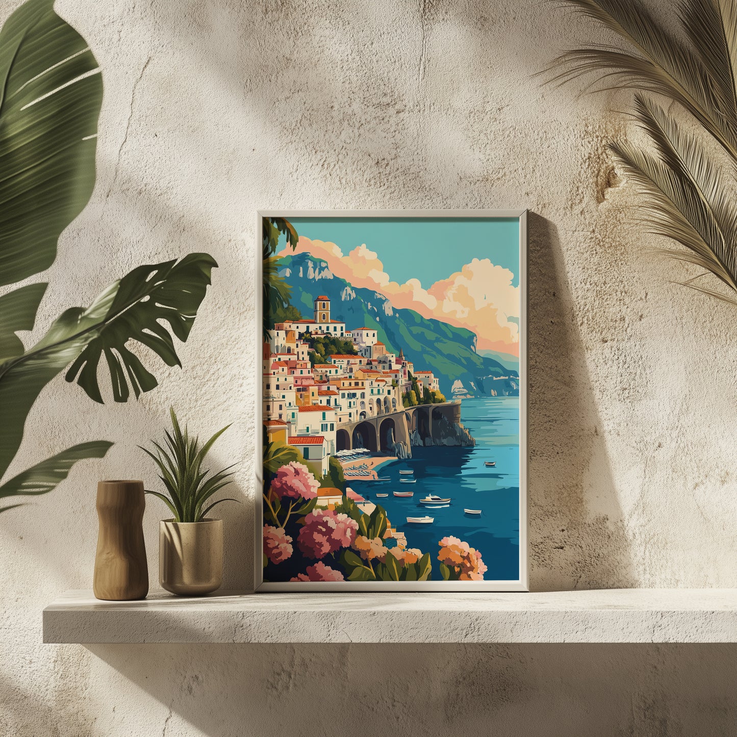 Amalfi Coast Village Print