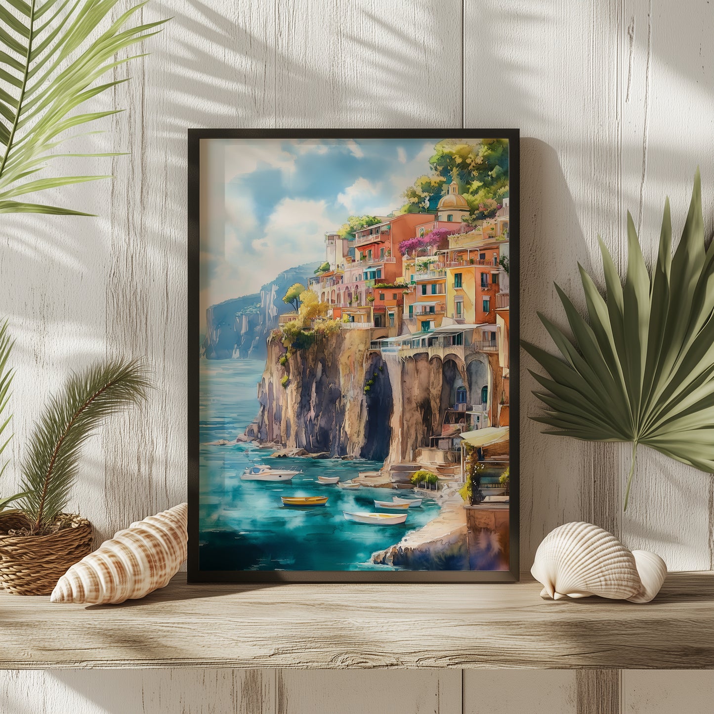Amalfi Coast Clifftop Village Print