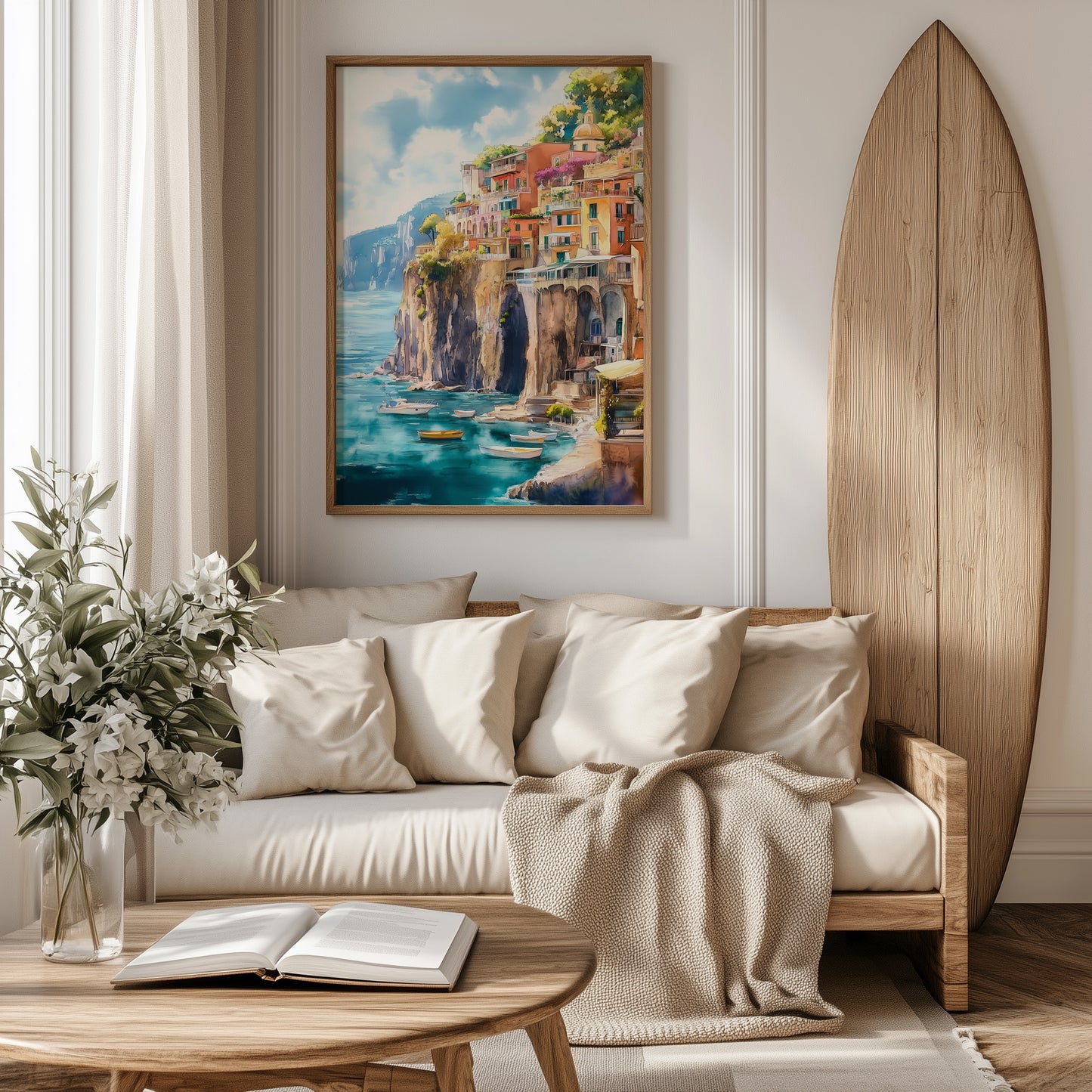 Amalfi Coast Clifftop Village Print