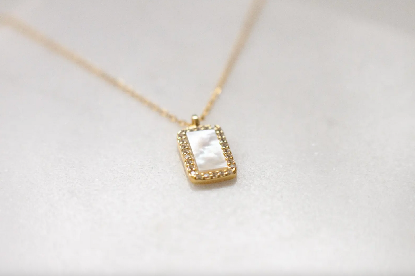 Gold Mother Of Pearl Necklace