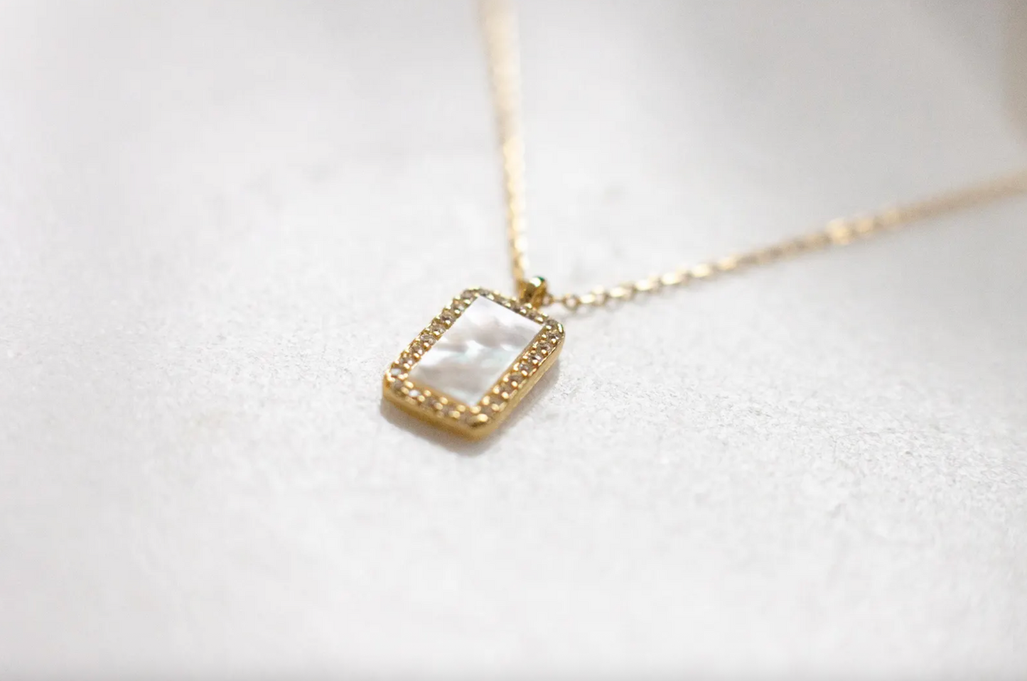Gold Mother Of Pearl Necklace