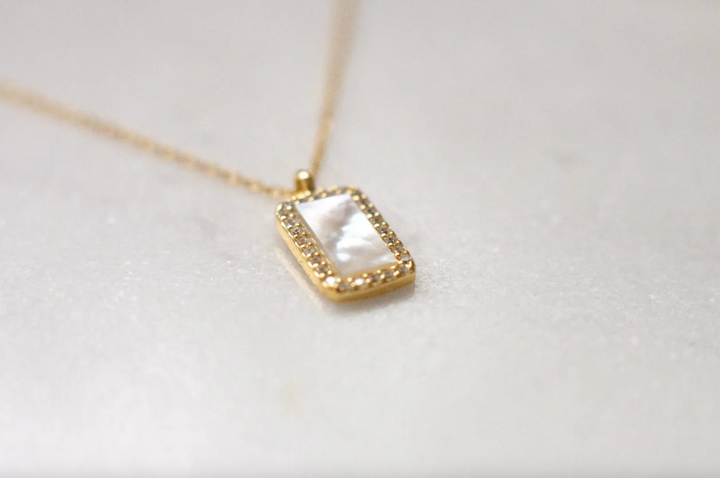 Gold Mother Of Pearl Necklace