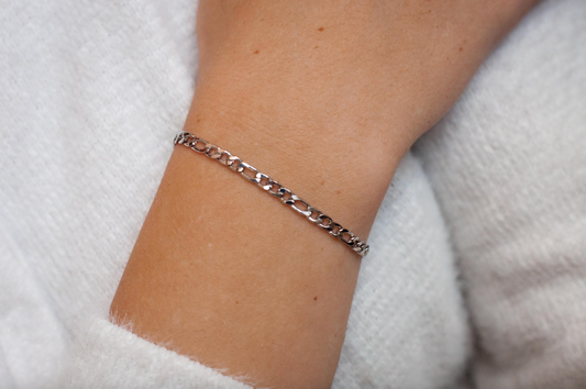 Silver Figaro Chain Bracelet