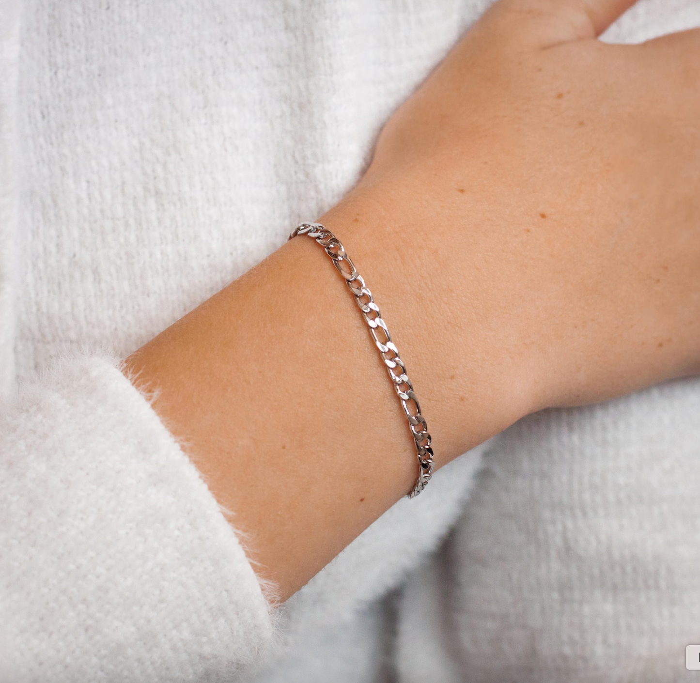 Silver Figaro Chain Bracelet