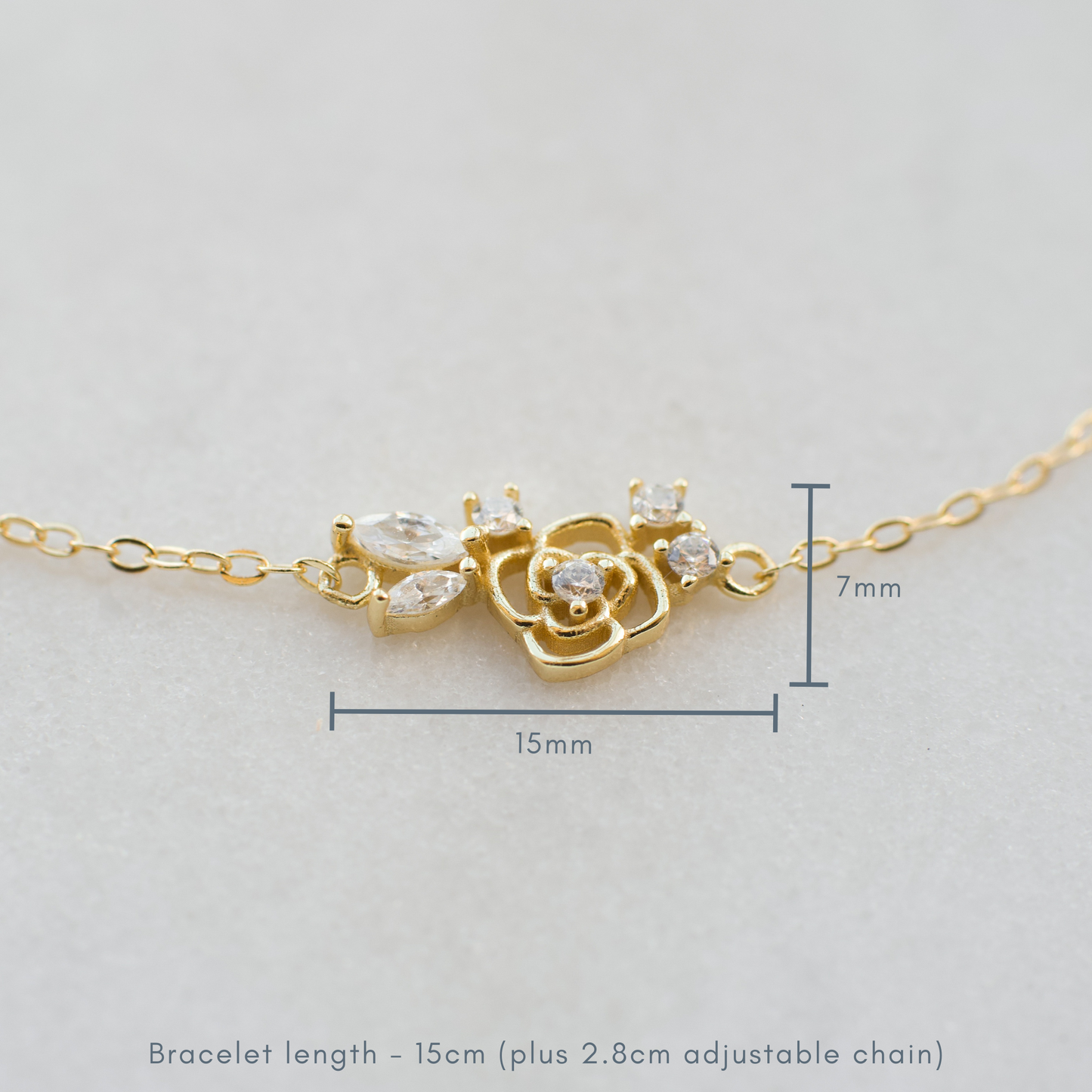 Dainty Silver Flower Bracelet