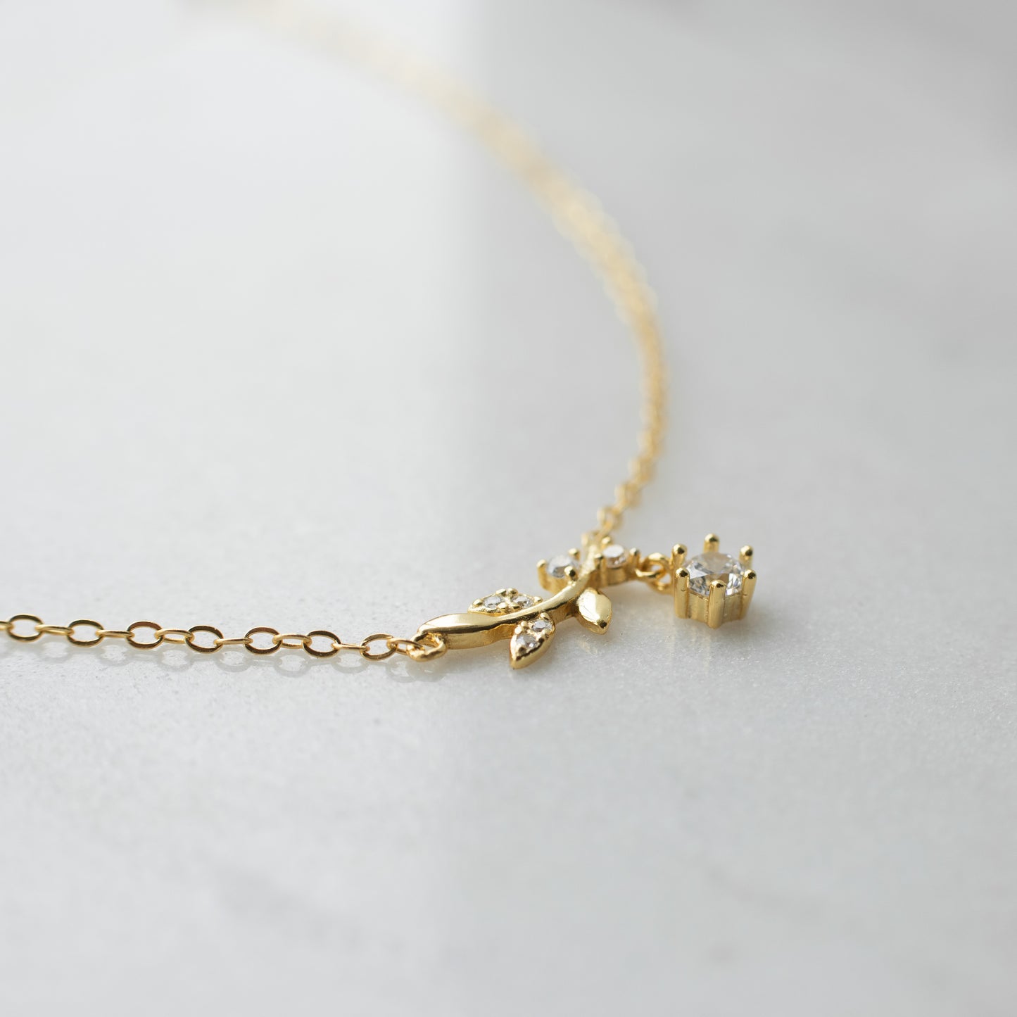 Dainty Floral Cubic Zirconia Necklace