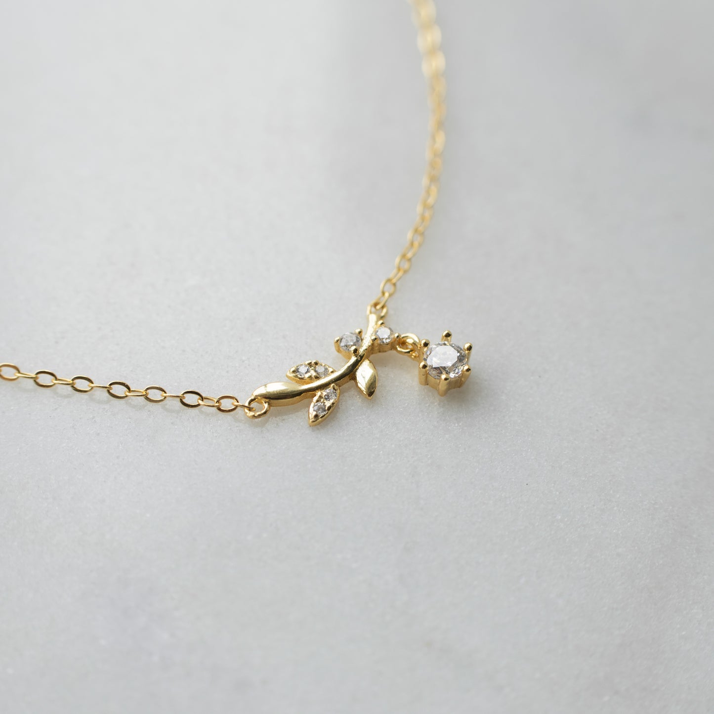 Dainty Floral Cubic Zirconia Necklace