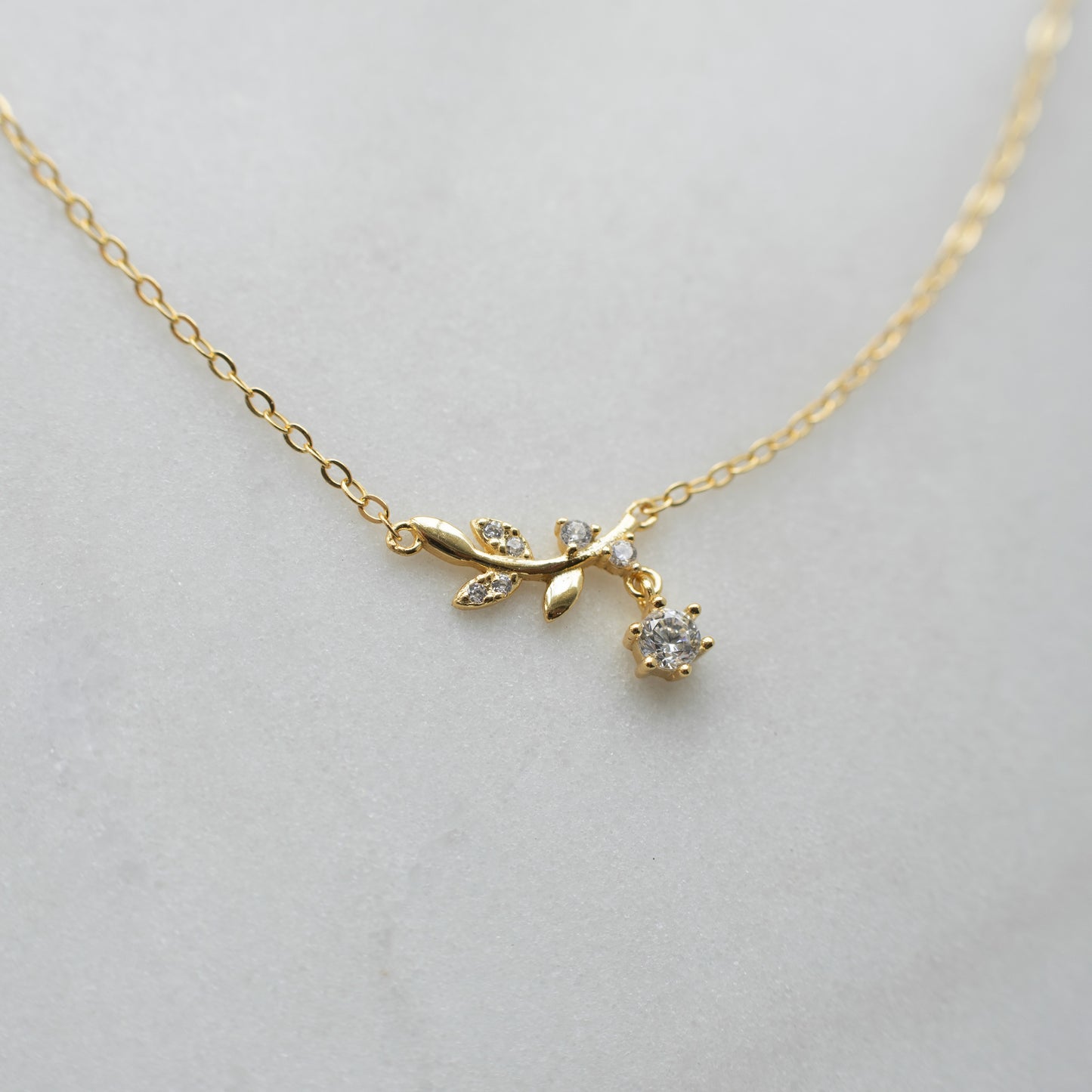 Dainty Floral Cubic Zirconia Necklace
