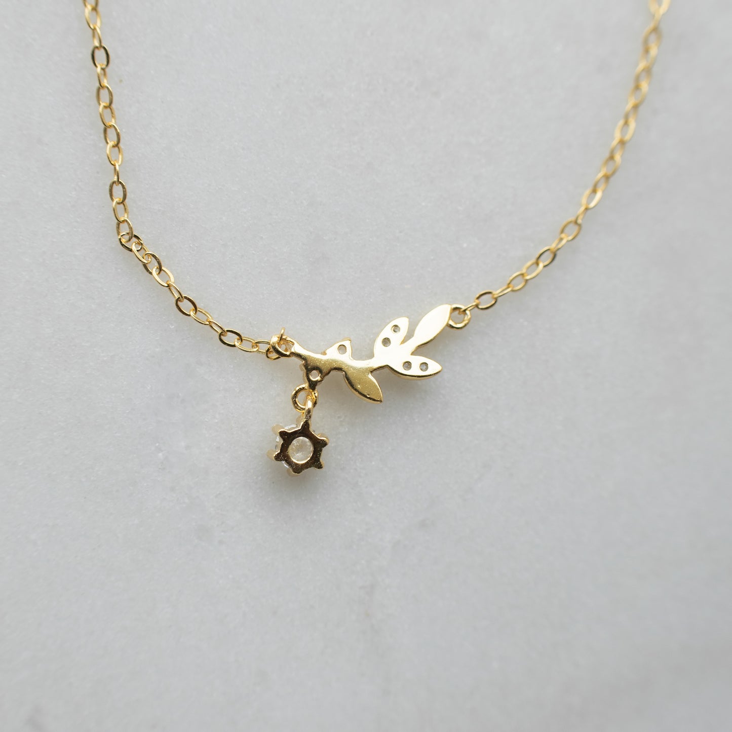 Dainty Floral Cubic Zirconia Necklace