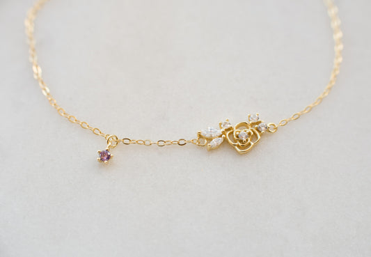 Dainty Silver Flower Bracelet