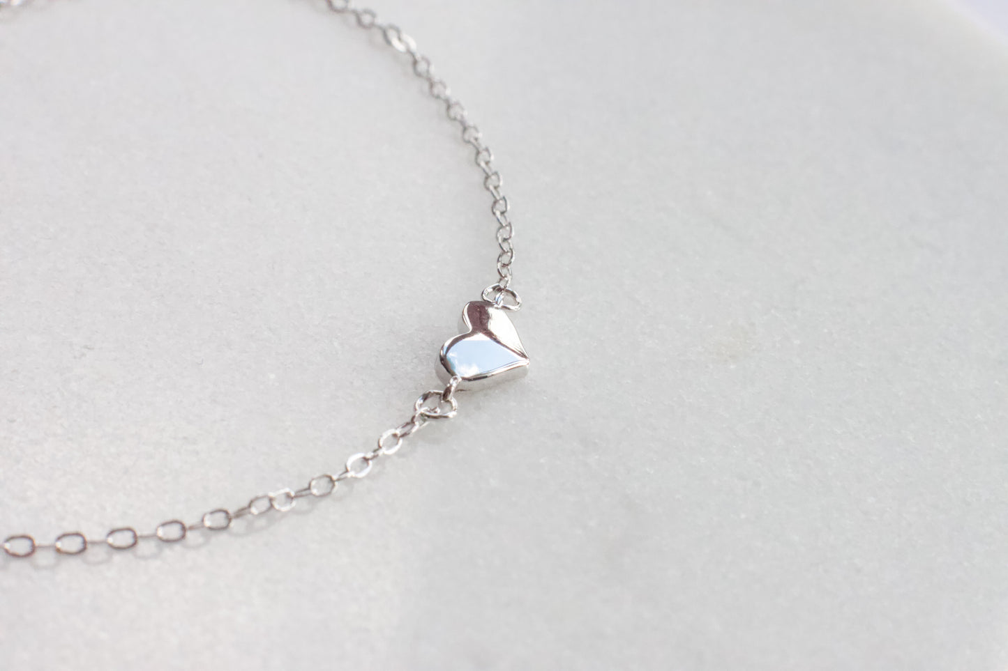 Dainty Silver Heart Bracelet