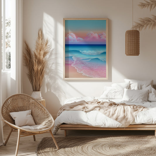 Vibrant Pink & Blue Coastal Print - No2