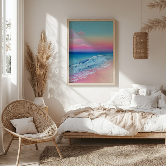 Vibrant Pink & Blue Coastal Print - No3