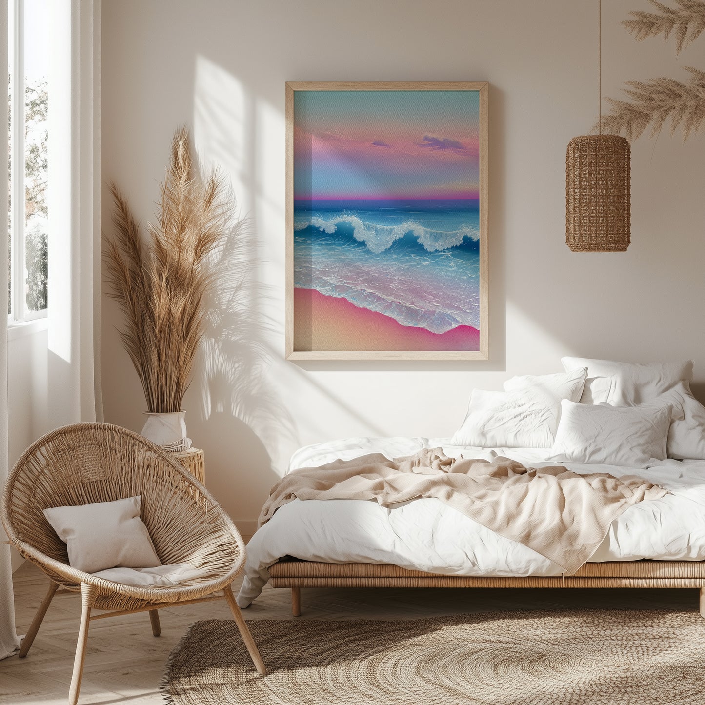 Vibrant Pink & Blue Coastal Print - No4