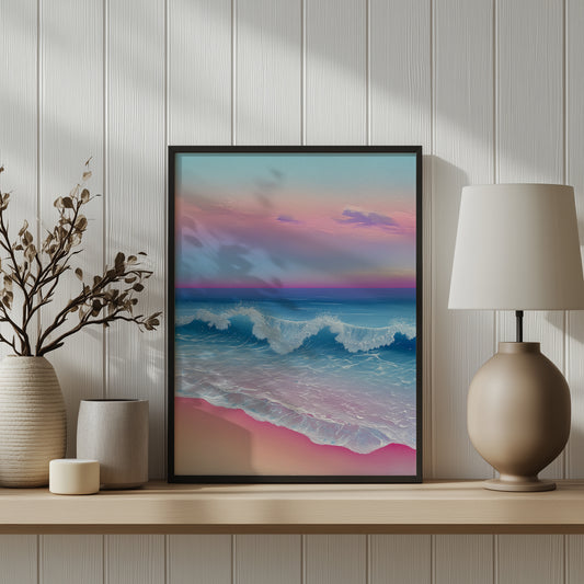Vibrant Pink & Blue Coastal Print - No4