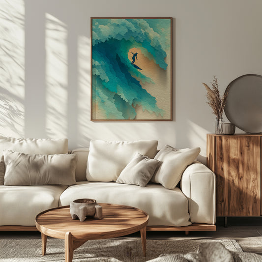 Surfing Waves Print