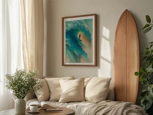 Surfing Waves Print
