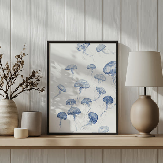 Minimalist Jellyfish Watercolour Print
