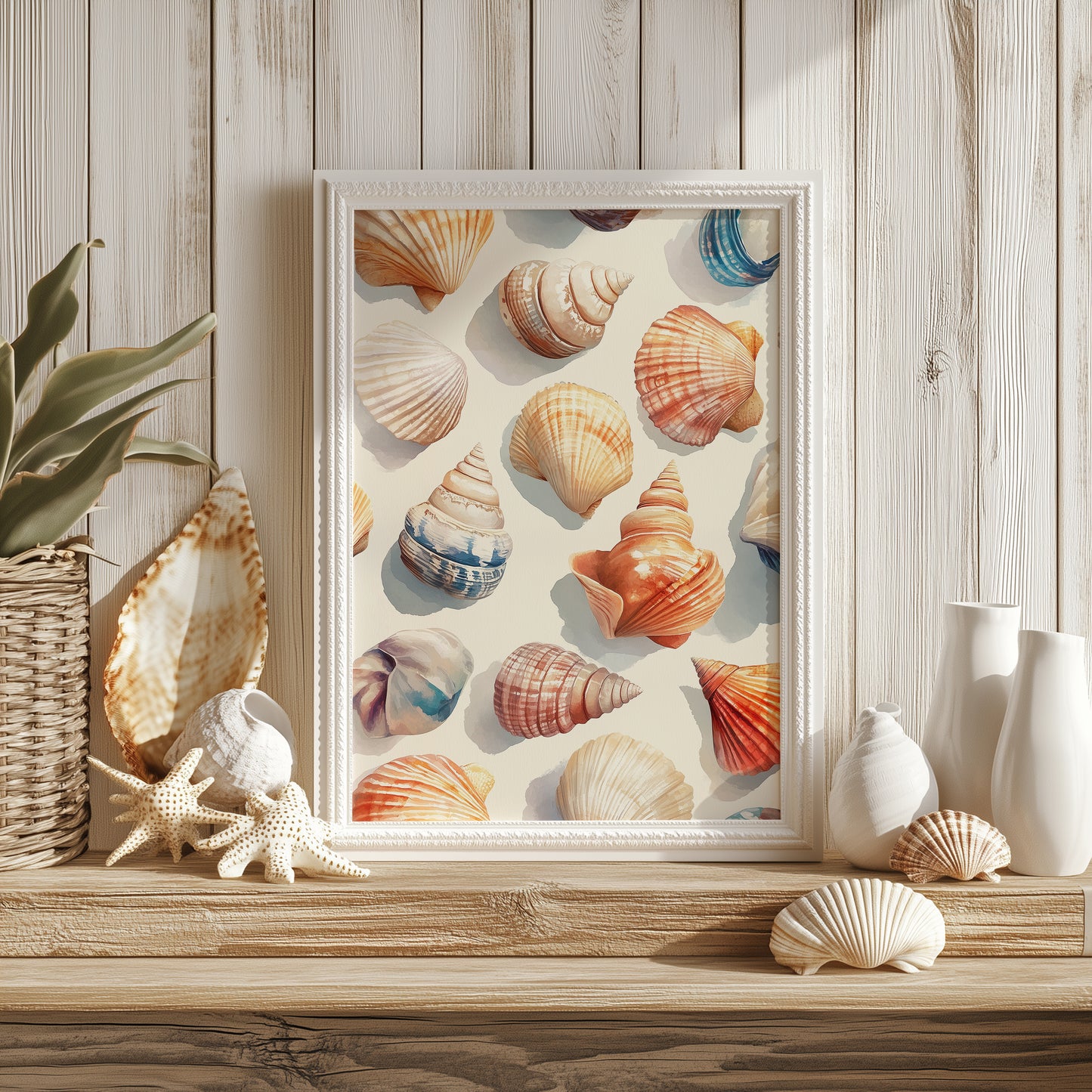 Seashell Watercolour Print