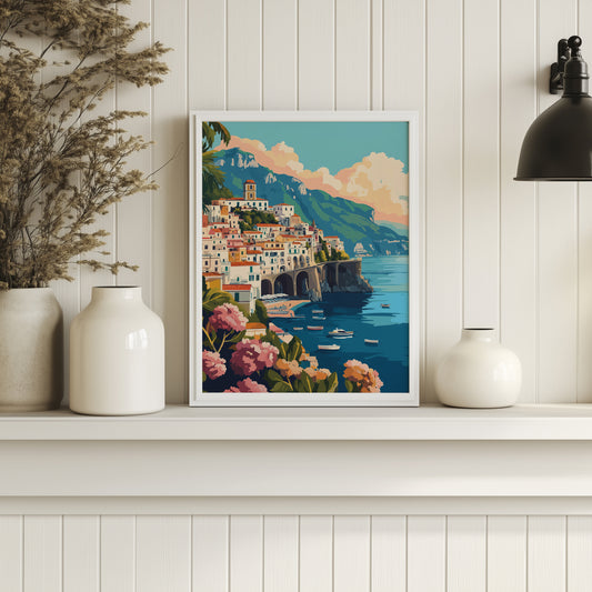 Amalfi Coast Village Print
