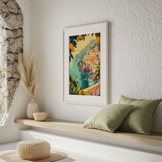 Amalfi Coast Lemon View Print