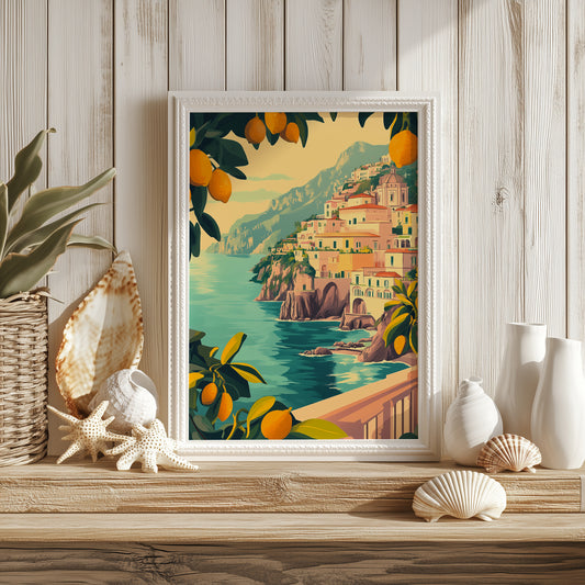 Amalfi Coast Lemon View Print