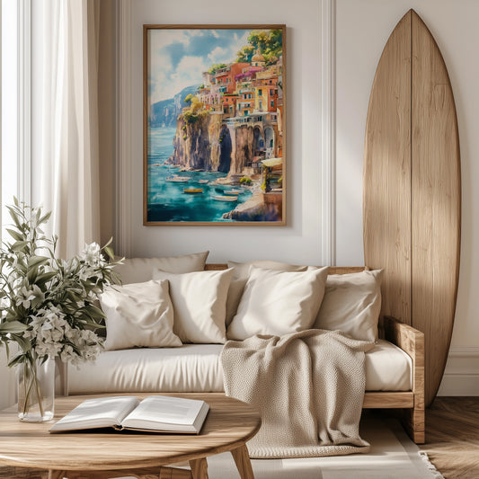 Amalfi Coast Clifftop Village Print