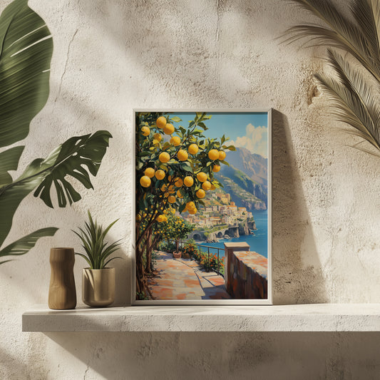 Amalfi Coast Lemon Tree Pathway Print