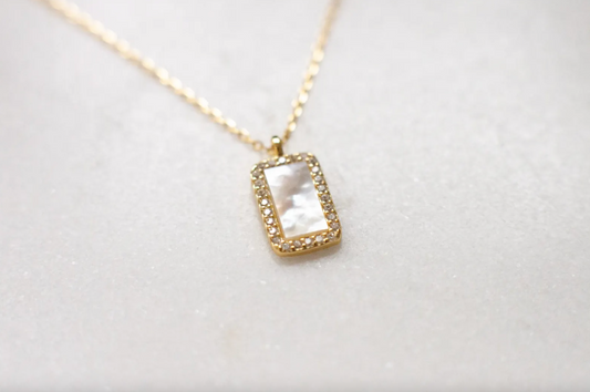 Gold Mother Of Pearl Necklace
