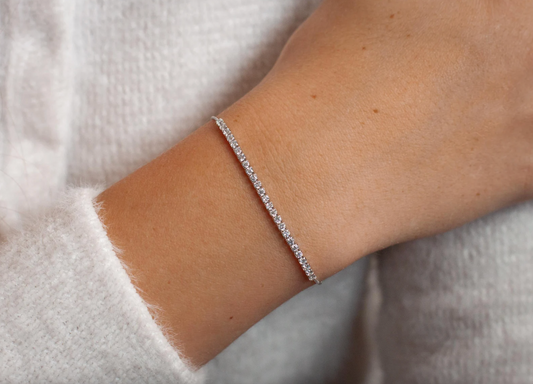 Silver Cubic Zirconia Tennis Bracelet