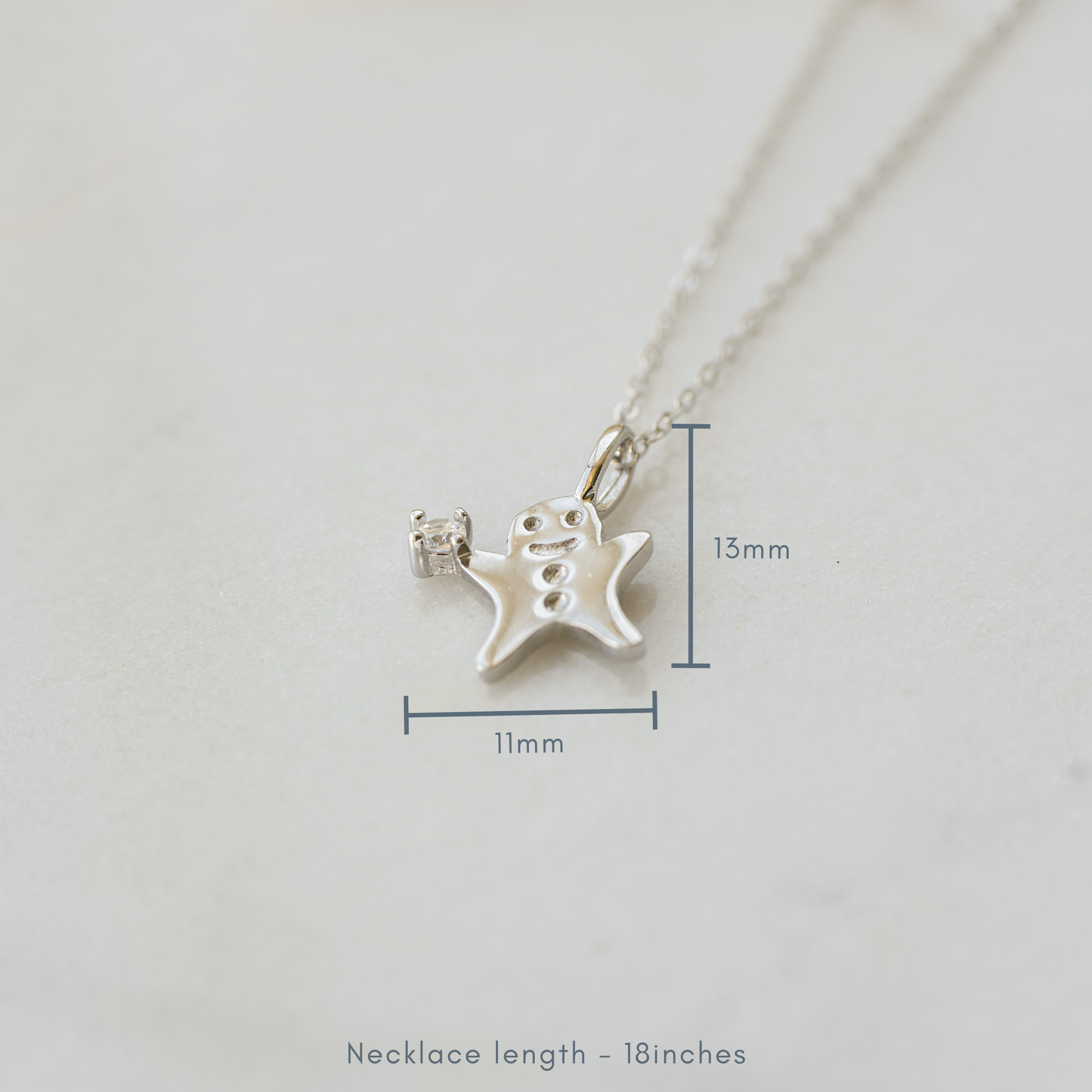 Tiny Silver Gingerbread Man Necklace