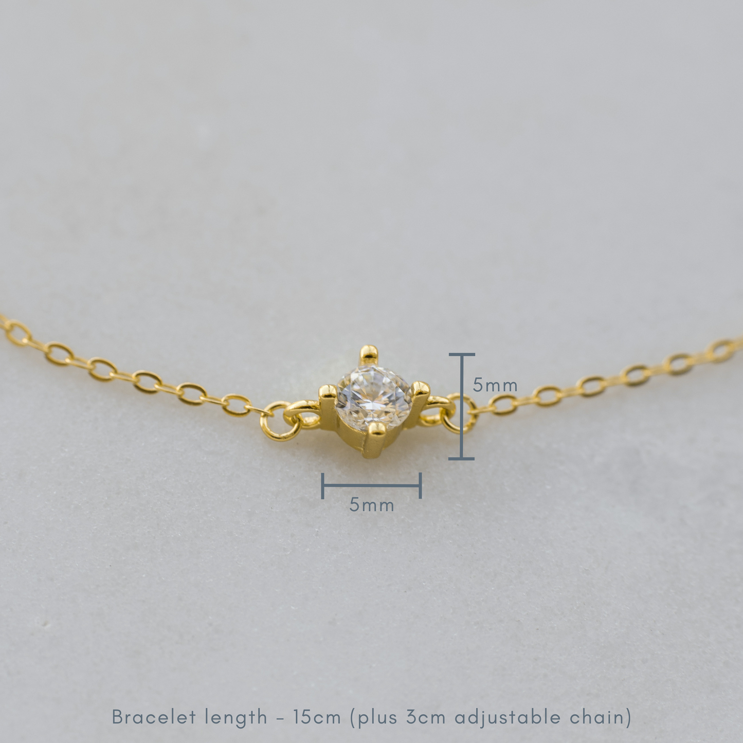 Dainty Gold Sparkling Cubic Zirconia Bracelet