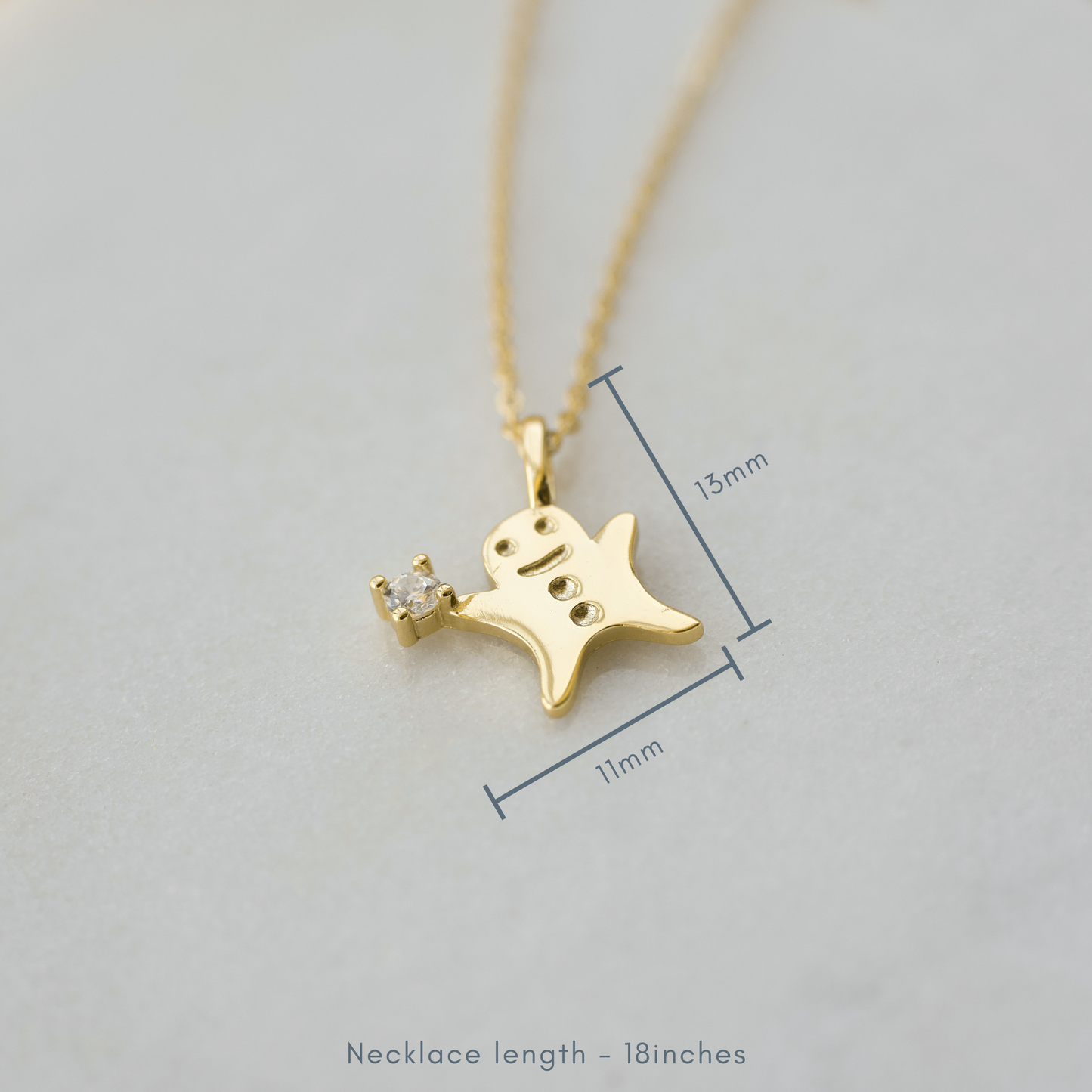Tiny Gold Gingerbread Man Necklace